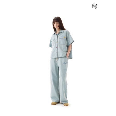 EHz・Z ★ 山语牧童 【 05 】 デニムシャツ（彩色扣子）《山语牧童・彩色扣子牛仔衬衫》【予約商品・ 発送日未定】