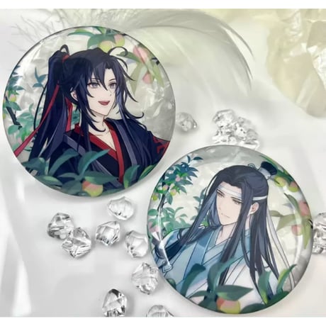 魔道祖師（腾讯）★ 夏日青梅【 08 】白瓷・缶バッジ（2種セット）58mm《夏日青梅・58mm・白瓷徽章组合（全2款）》