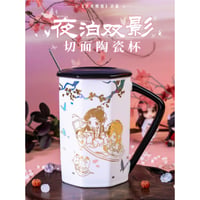 天官賜福（幸运石）★ マグカップ（夜泊双影）※スプーン付《夜泊双影・切面陶瓷杯》