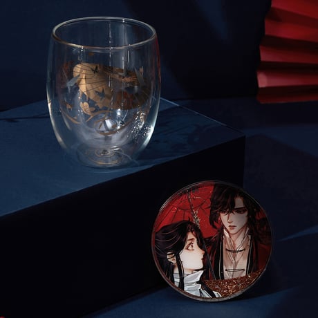 【 アウトレット品・他商品との同梱不可 】天官賜福 ★ グラス・コースターセット《双层玻璃杯&杯垫套装》