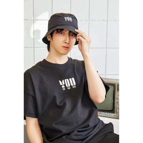 于斌・関連商品（Y . Lazy）★ バケットハット（YOU・黒色）《YOU太阳帽・黒色（渔夫帽》