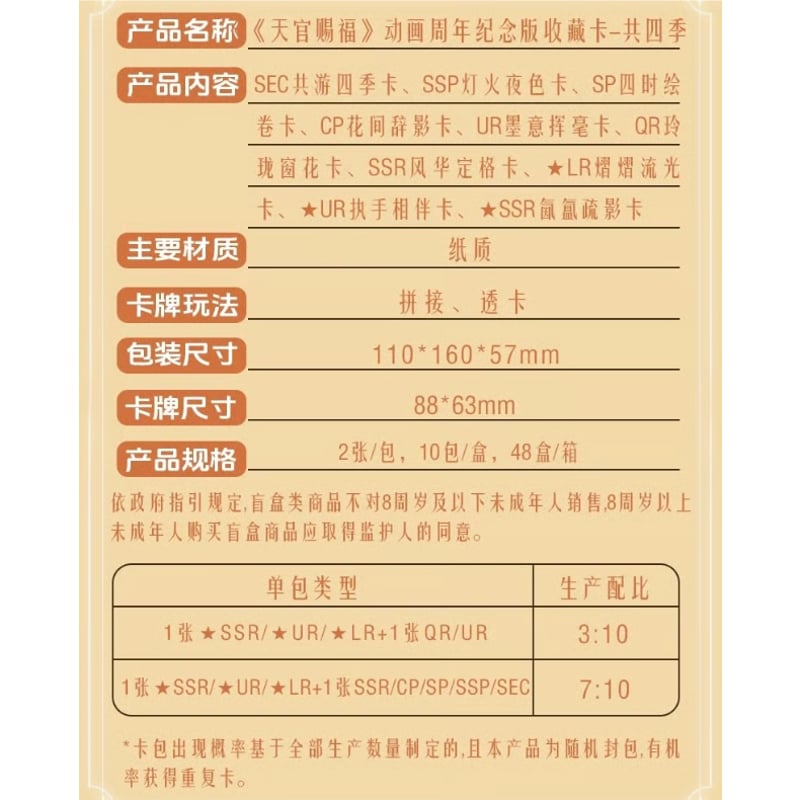 第2期・販売分【 1袋 増量中！】天官赐福（集卡社）☆ トレーディング