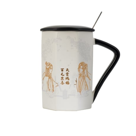 天官賜福（幸运石）★ マグカップ（与君行）※スプーン付《与君行・切面陶瓷杯》