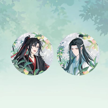 魔道祖師（腾讯）★ 夏日青梅【 08 】白瓷・缶バッジ（2種セット）58mm《夏日青梅・58mm・白瓷徽章组合（全2款）》