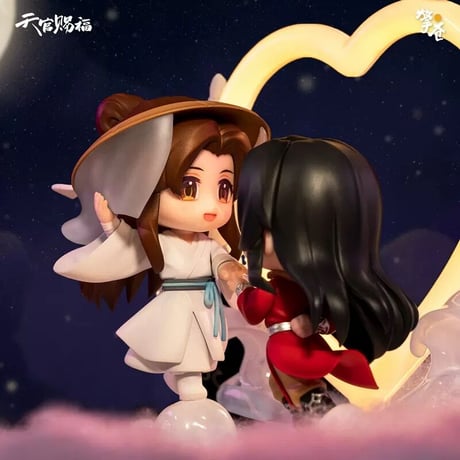 【 アウトレット品・他商品との同梱不可 】天官賜福（擎苍） ★ フィギュア・セット⑪（謝怜&花城）凝光赴月　※箱なし・透明ケースでの発送《凝光赴月・手办（謝怜&花城）》