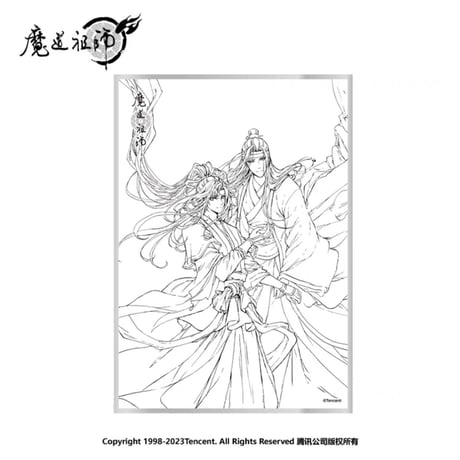 魔道祖師（南漫社）★ 五周年 【 05 】色紙（線画版）※アクリル＋特殊紙《五周年・手稿色纸（線画版）》