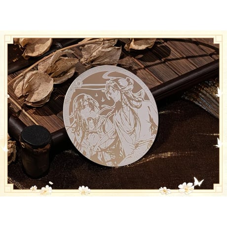 天官賜福（広博）★ 一世与君行 【 10 】 鏡面・金属バッジ（丸・75mm）　※ブラインド形式《一世与君行系列・镜面金属徽章盲盒》
