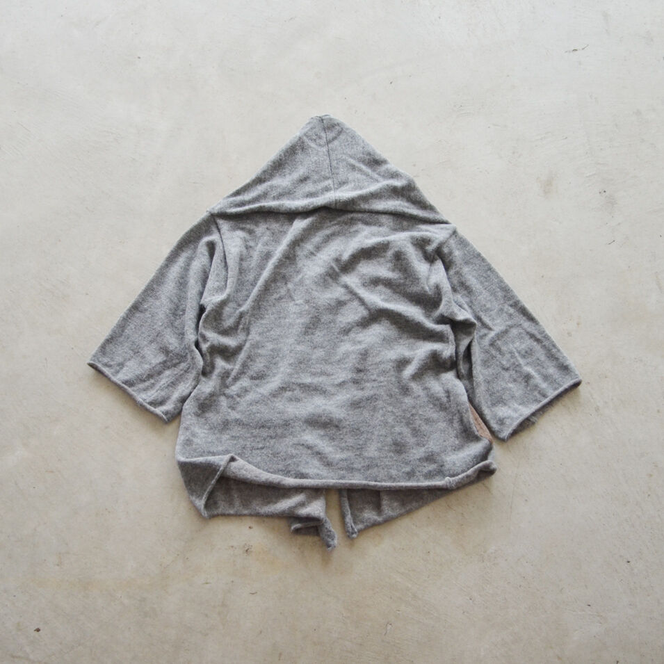Vlas Blomme /Baby Alpaca Wool Wポケットケープカーディガン (L Vlas Blomme /Baby Alpaca Wool Wポケットケープカーディガン (L
