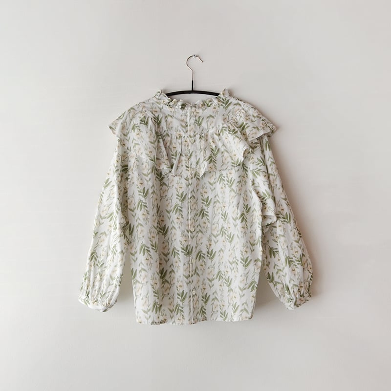 gasa*grue /Night sleeper フリルギャザーブラウス flower | i gasa*grue /Night sleeper フリルギャザーブラウス flower | i