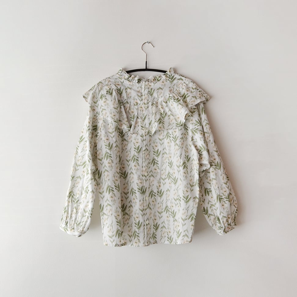 gasa*grue /Night sleeper フリルギャザーブラウス flower | i gasa*grue /Night sleeper フリルギャザーブラウス flower | i