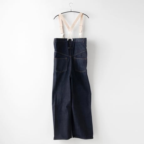 NATIVE VILLAGE Linen+Cotton サスペンダー デニムパンツ