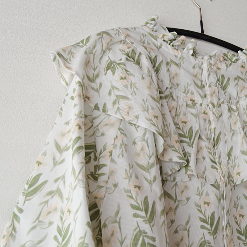 gasa*grue /Night sleeper フリルギャザーブラウス flower | i gasa*grue /Night sleeper フリルギャザーブラウス flower | i