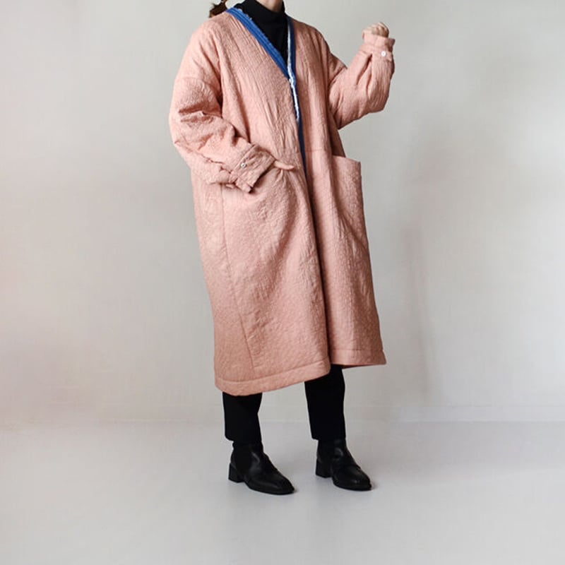 gasa　パッチワークコート AXESーX チェスターコート コート 桜パッチワーク刺繍コート