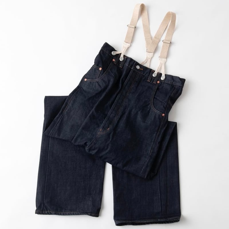 NATIVE VILLAGE Linen+Cotton サスペンダー デニムパンツ | ich