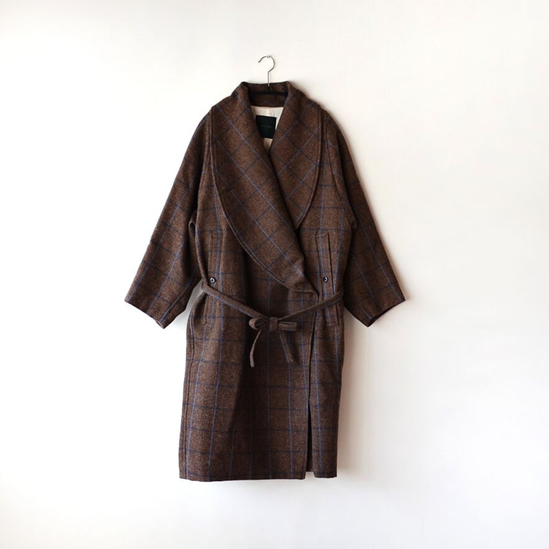 NATIVE VILLAGE Blue line コート/ brown+blue | ich NATIVE VILLAGE Blue line コート/ brown+blue | ich