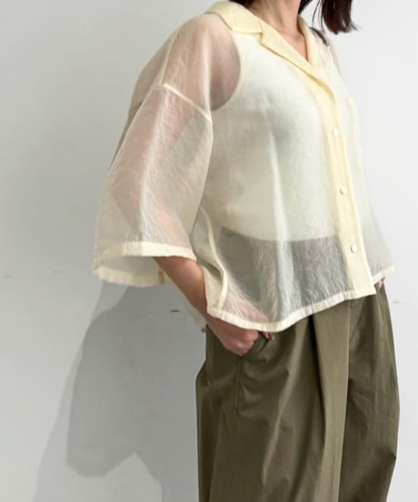 【cafune】525913 cupra organdy short shirt