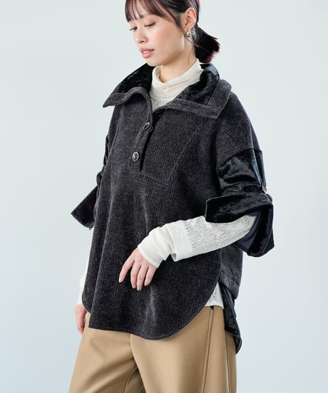 【Lallia Mu 26AW】2614512 クォーターリブジャージープルオーバー