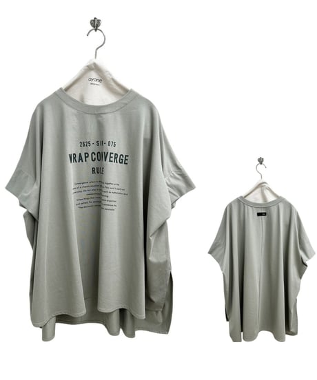 【ayane】  826519 ポンチョ型ロゴTシャツ