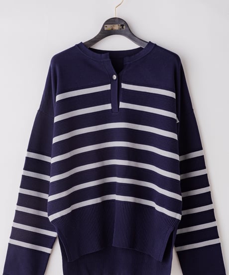 29【Lallia Mu 26AW】 2613413 ボーダープルオーバーニット