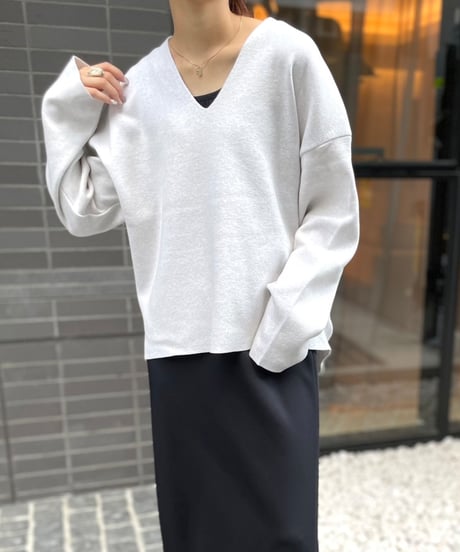 【cafune】435981 sweat knit Vneck pullover