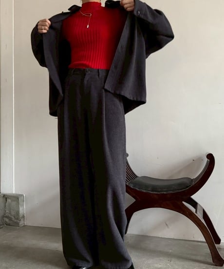 【cafune】545903 TWEEDY polyester back tuck shirt