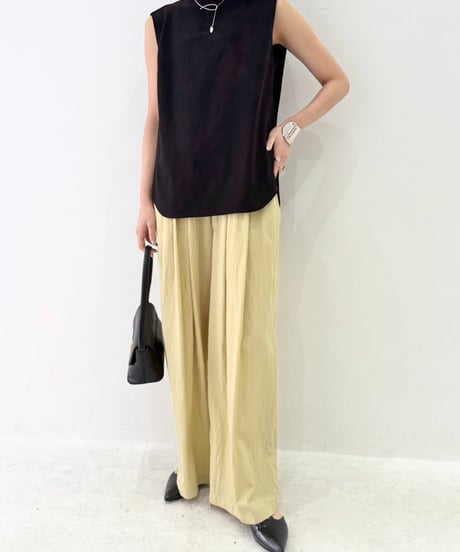 【cafune】525906 mat stretch georgette tuck blouse