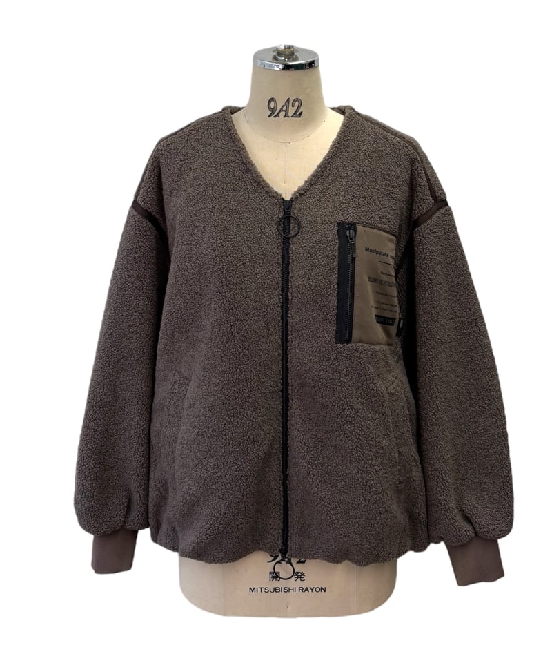 ayane early spring】896102 ノーカラー裏キルトボアブルゾン | se