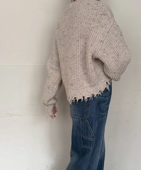 【cafune】  535984 nep damage knit pullover