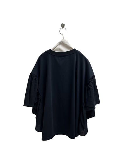 全国送料185円【ayane】  826516 ひらひらスリーブロゴTシャツ