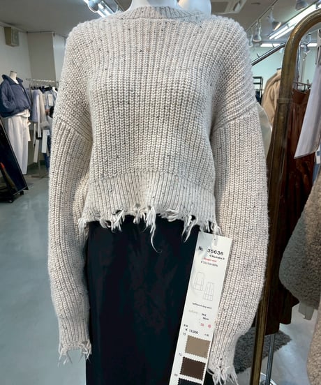 【cafune】  535984 nep damage knit pullover