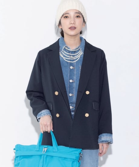 【MARGAUX VINTAGE】MG JK - 25074 ショルダーパッドダブルプレストジャケット