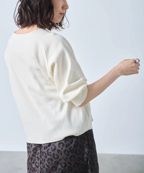 【kha:KI】MIL25FCS3467 HONEYCOMB 8th SLEEVE TOP