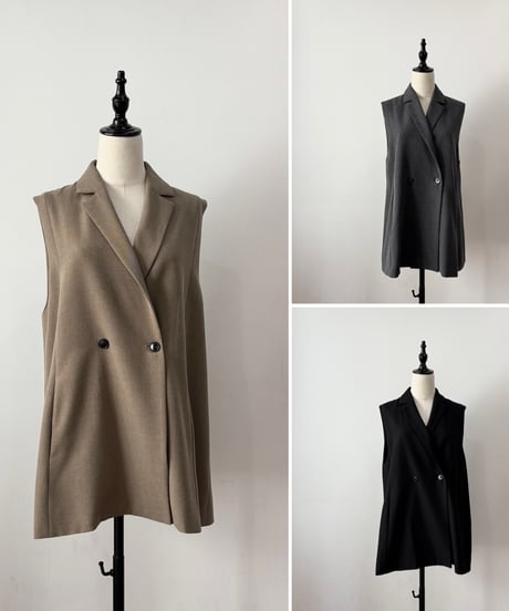 【siro de labonte】R613301 tailored vest stretch twill