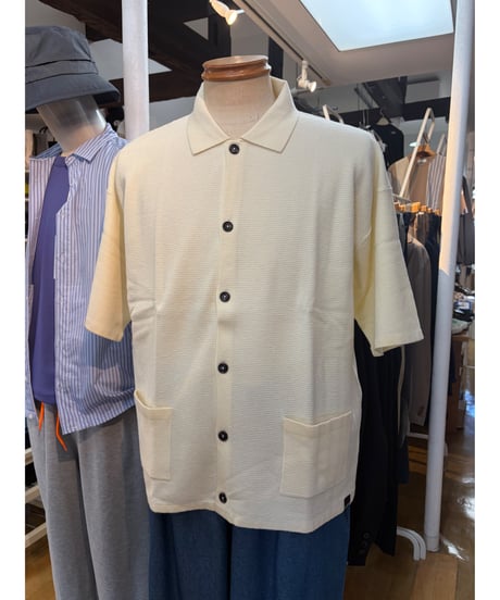 【 LiSS 】 Waffle knit polo knit cardigan (unisex)LiS-2510351