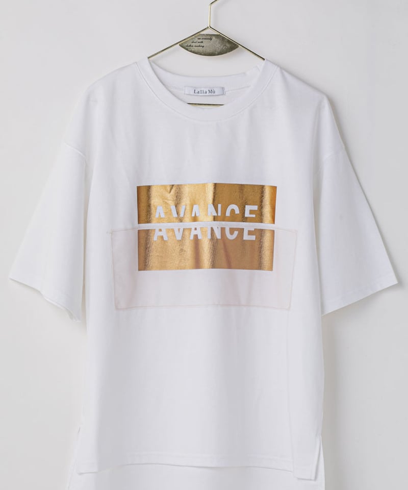 LalliaMu 25'SPRING】 2511551 メッシュドッキングロゴTシャツ |