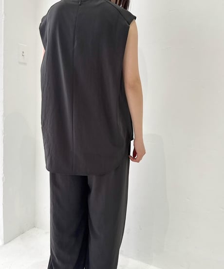 【cafune】525906 mat stretch georgette tuck blouse