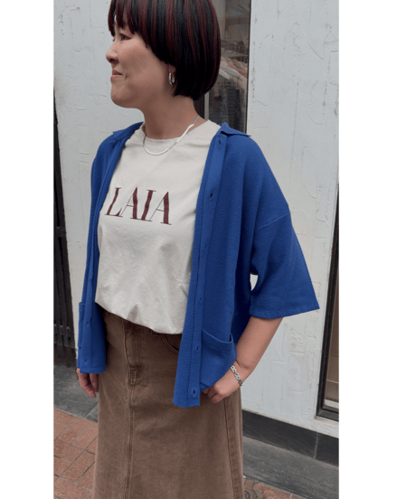 【 LiSS 】 Waffle knit polo knit cardigan (unisex)LiS-2510351