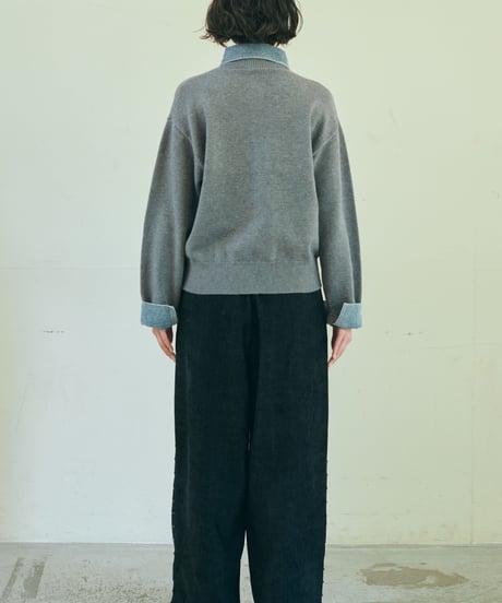 【ruxe 26AW】2634422 デニム切り替えドッキングニット