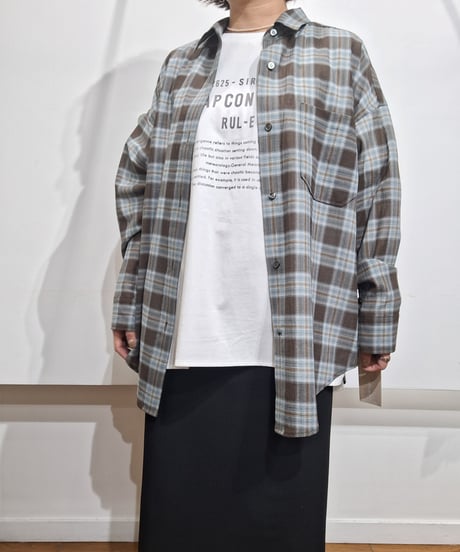 【cafune】625923 washer voile check shirt