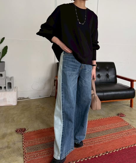 【cafune】515923　double knit volume sleeve pullover
