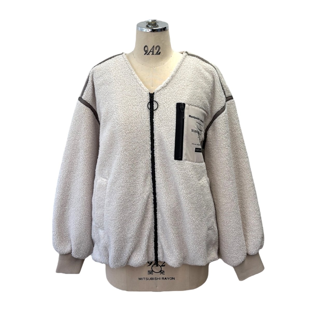 ayane early spring】896102 ノーカラー裏キルトボアブルゾン | se