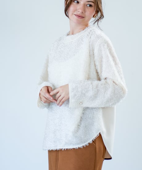 【Lallia Mu 26AW】2614694 フェザージャガードプルオーバー