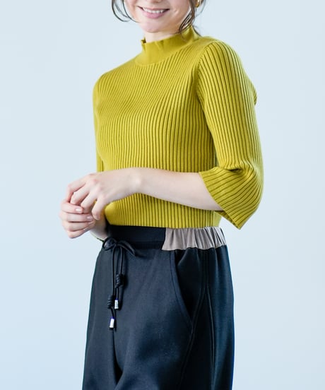 【Lallia Mu 26AW】2614434 デタッチカフリブニット