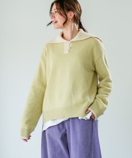 【Lallia Mu 26AW】2614444 セーラーカラーニット