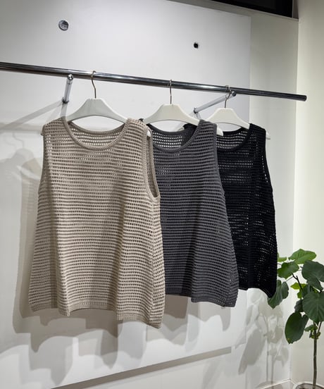 全国送料185円【ayane】  826540 ニットメッシュAラインタンクトップ