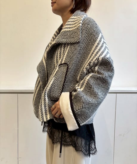 17【Lallia Mu 26AW】2614212 ウールツイードショートコート