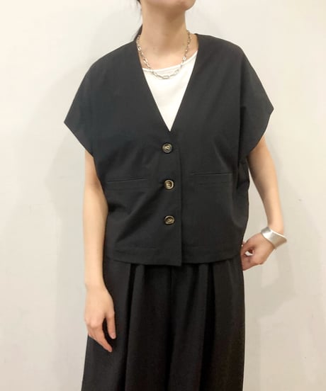 【sirodelabonte】R523304  tuck sleeve short vest summer flannel