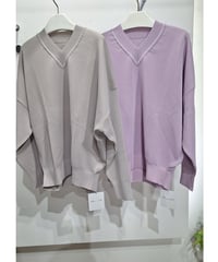 【MICA&DEAL】0124108013 Vネック ルーズ ニット プルオーバー