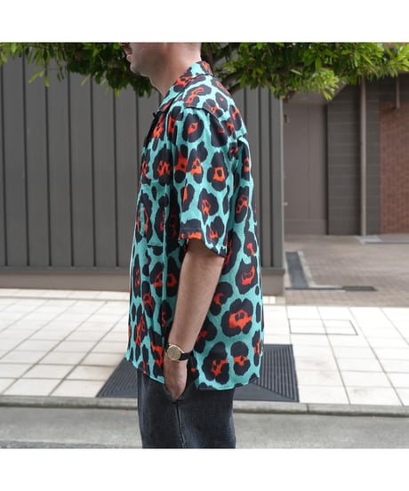 【MANUAL ALPHABET】 MA-S-843 LEOPARD S/S OPEN COLLAR SHIRTS