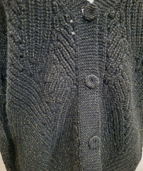 【cafune】545909 lame cable knit cardigan